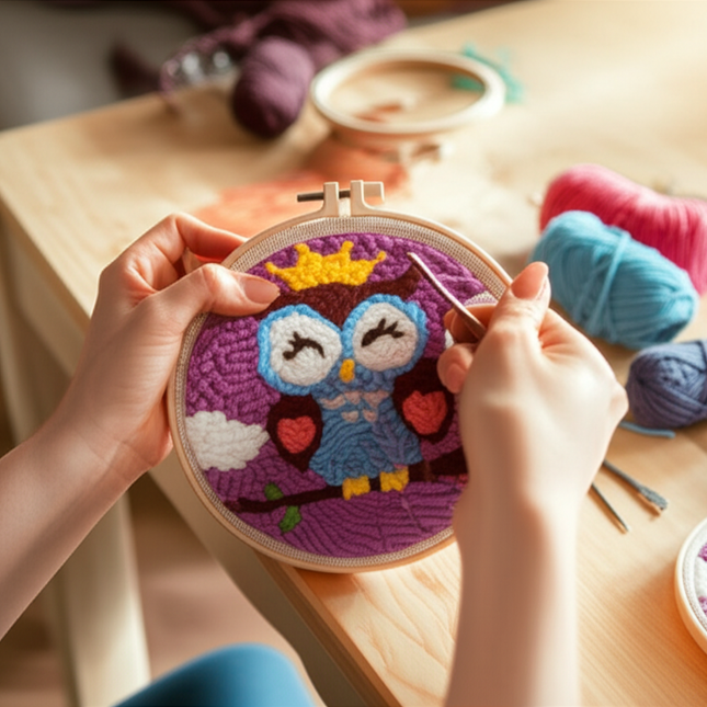 GATYZTORY Punch Needle Embroidery Starter Kit Punch Needle Kits Cartoon Animal Pattern Embroidery Pen For Adults Kids Beginner - gallery 1