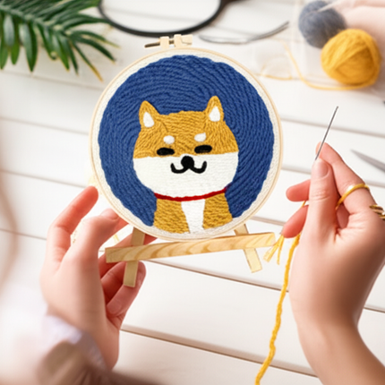 GATYZTORY embroidery punch needle starter kit animal Art and crafts with needles Embroidery frame Cross stitch kits Sewing Gifts - gallery 1