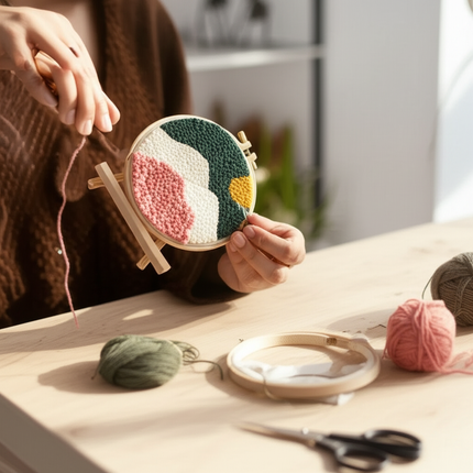 Moon Night Punch Needle Embroidery Kit for Beginners Soft Yarn Van Gogh Starry Sky Needlework Wall Painting Home Decor - gallery 1