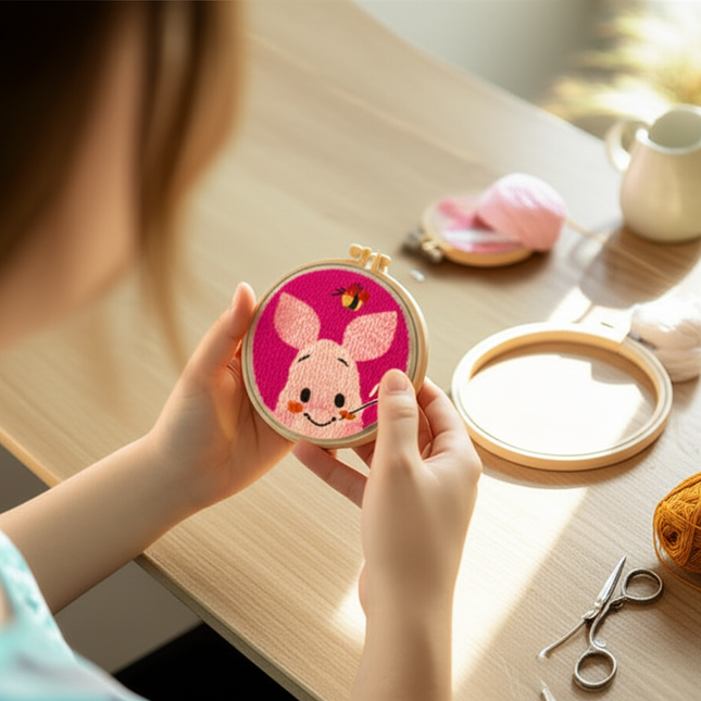 Cartoon Animal Punch Needle Embroidery Kit for Beginners Cute Magic Needle Embroidery Set Soft Yarn Needlework Cross Stitch Set - gallery 1