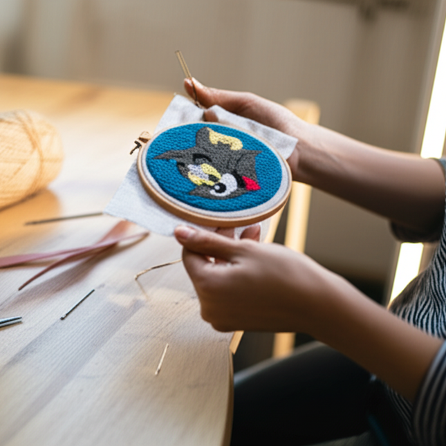 Cartoon Animal Punch Needle Embroidery Kit for Beginners Cute Magic Needle Embroidery Set Soft Yarn Needlework Cross Stitch Set - gallery 1