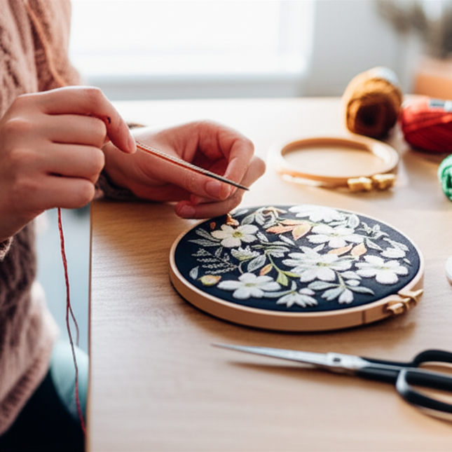 Embroidery Kit for Beginners and Embroidery Enthusiasts - Includes Floral Landscape with Thread Needles - gallery 1