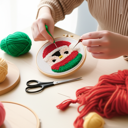 Christmas Tree punch needle embroidery Santa Claus Package Embroidery Punch Needle Kit Handmade Sewing Diy Embroidery Poke - gallery 1