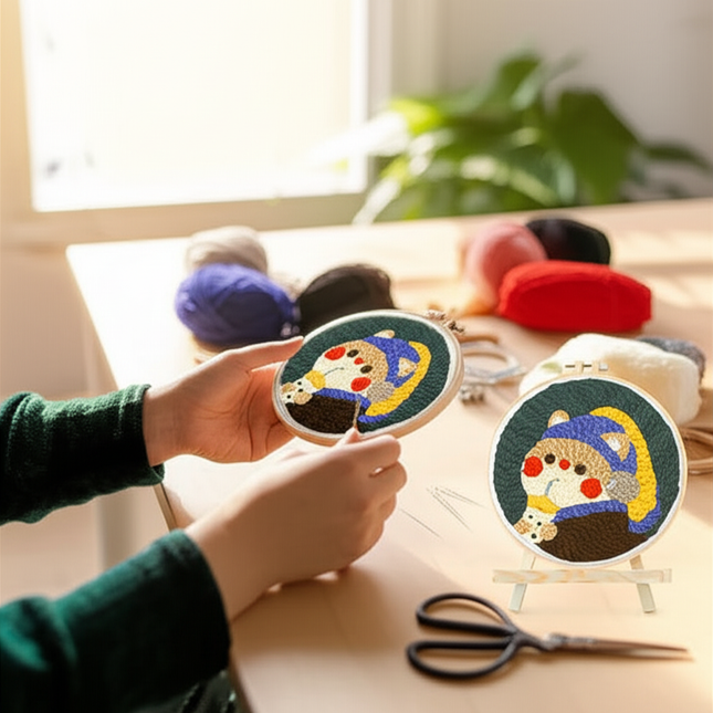 DIY Embroidery Kit Cartoon Punch Needle Stitching Craft Set Pattern Printed Needlework Cross Stitch Sewing Painting Home Decor - gallery 1