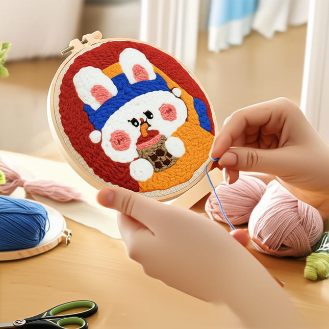 DIY Embroidery Kit Cartoon Punch Needle Stitching Craft Set Pattern Printed Needlework Cross Stitch Sewing Painting Home Decor - gallery 1