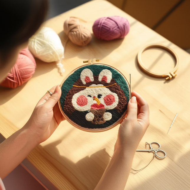 DIY Embroidery Kit Cartoon Punch Needle Stitching Craft Set Pattern Printed Needlework Cross Stitch Sewing Painting Home Decor - gallery 1