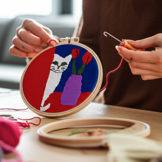 GATYZTORY Punch Needle Embroidery Starter Kit Punch Needle Kits Cartoon Animal Pattern Embroidery Pen For Adults Kids Beginner - gallery 1