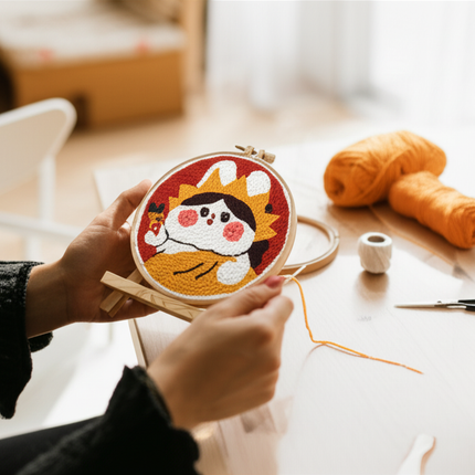 DIY Embroidery Kit Cartoon Punch Needle Stitching Craft Set Pattern Printed Needlework Cross Stitch Sewing Painting Home Decor - gallery 1