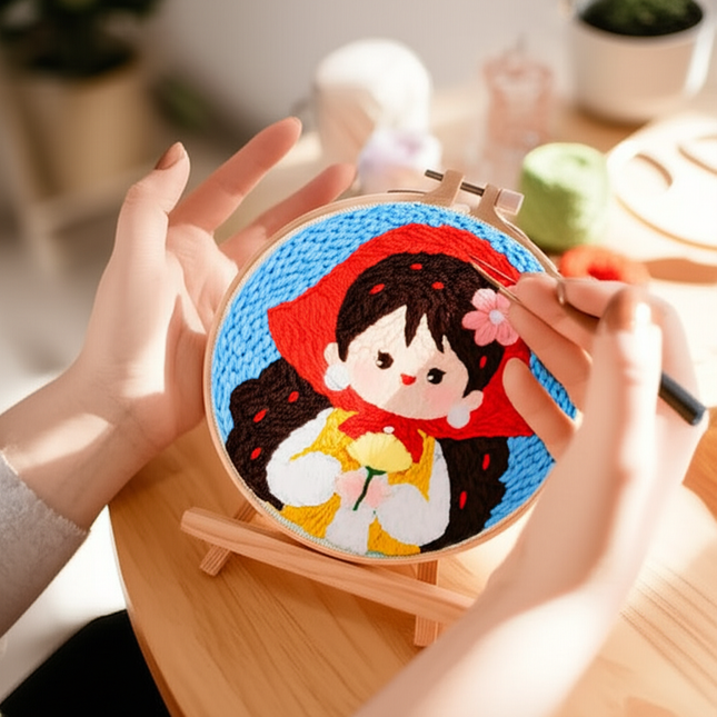 DIY Embroidery Kit Cartoon Punch Needle Stitching Craft Set Pattern Printed Needlework Cross Stitch Sewing Painting Home Decor - gallery 1