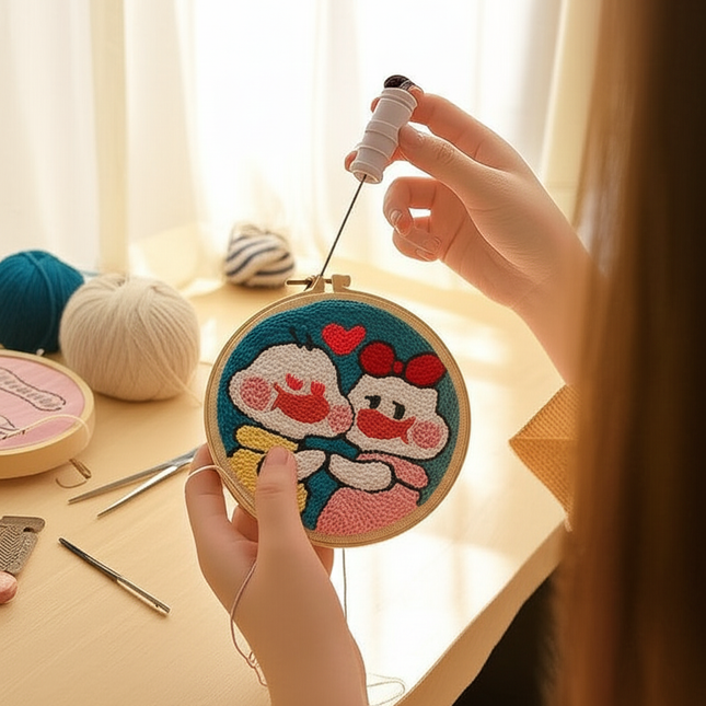 DIY Embroidery Kit Cartoon Punch Needle Stitching Craft Set Pattern Printed Needlework Cross Stitch Sewing Painting Home Decor - gallery 1