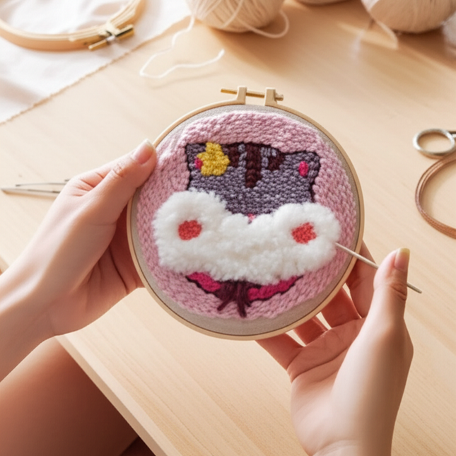 DIY Embroidery Kit Cartoon Punch Needle Stitching Craft Set Pattern Printed Needlework Cross Stitch Sewing Painting Home Decor - gallery 1