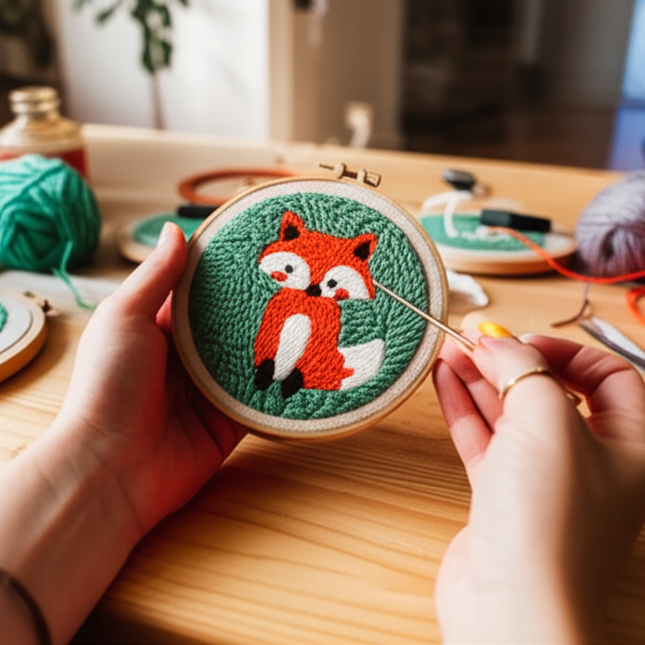 GATYZTORY Punch Needle Embroidery Starter Kit Punch Needle Kits Cartoon Animal Pattern Embroidery Pen For Adults Kids Beginner - gallery 1