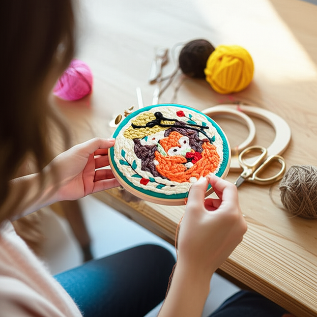DIY Embroidery Kit Cartoon Punch Needle Stitching Craft Set Pattern Printed Needlework Cross Stitch Sewing Painting Home Decor - gallery 1
