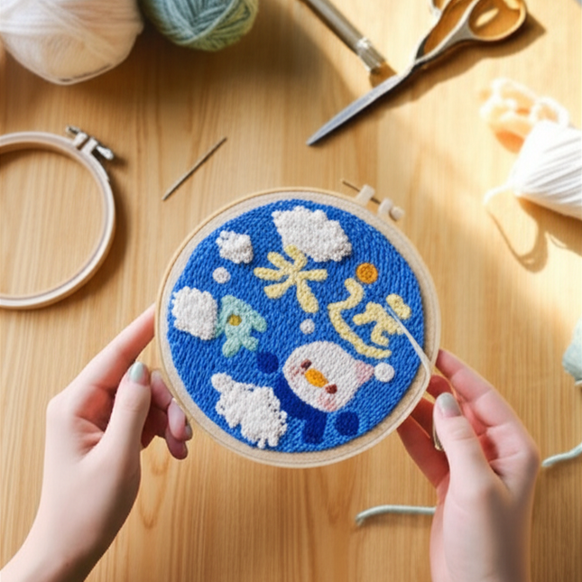 CHENISTORY DIY Punch Needle Embroidery Starter Kit with Pattern and Instructions Cross Stitch Kit Landscape Pattern Handicraft - gallery 1