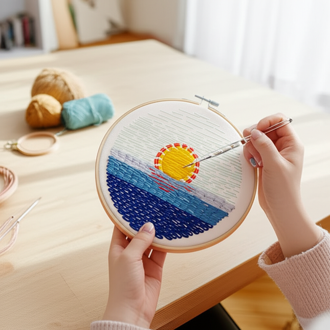 Hot Flower Embroidery Hoop Cross Stitch Kit Christmas Ornament Needle Punch Thread DIY Crafts Sewing Accessories for Beginners - gallery 1
