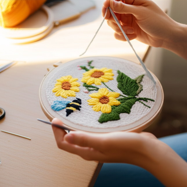GATYZTORY DIY Punch Needle Embroidery Kits Craft Rug for Starter Kits with Stamped Needlework Package Yarn and Embroidery Needle - gallery 1