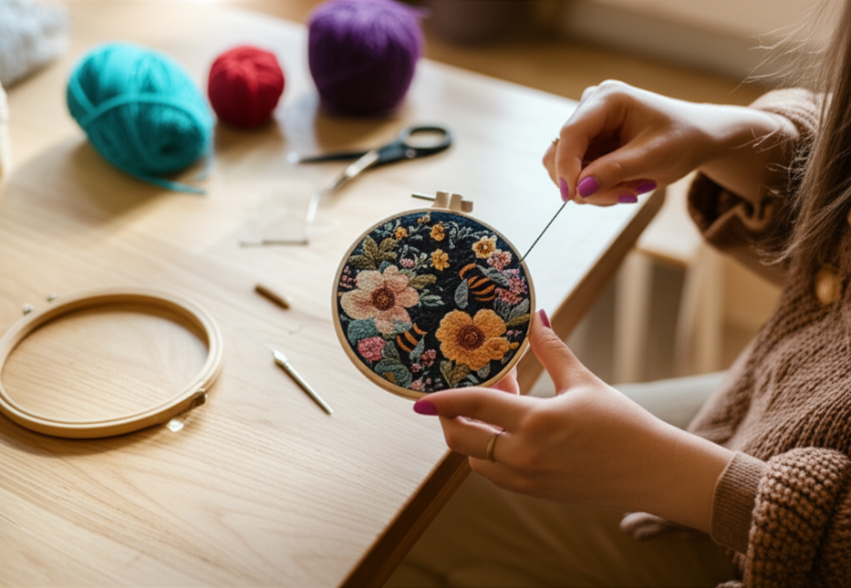 Bee Embroidery Kit for Adult Cross Stitch Kits for Hand with Animal Patterns and Instructions DIY with Threads and Needles - gallery 1