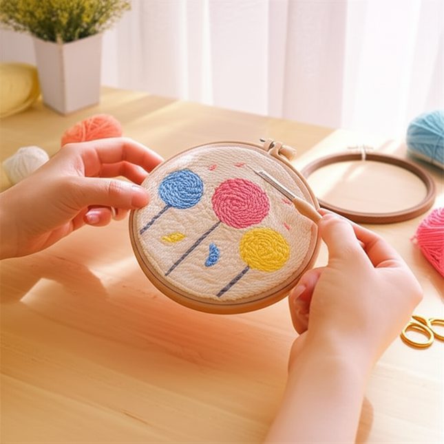 Scenery Moon Punch Needle Embroidery Starter Kits DIY Craft Set Rug Hooking Punch Needle Tool With Threader Fabric Wool Yarn - gallery 1
