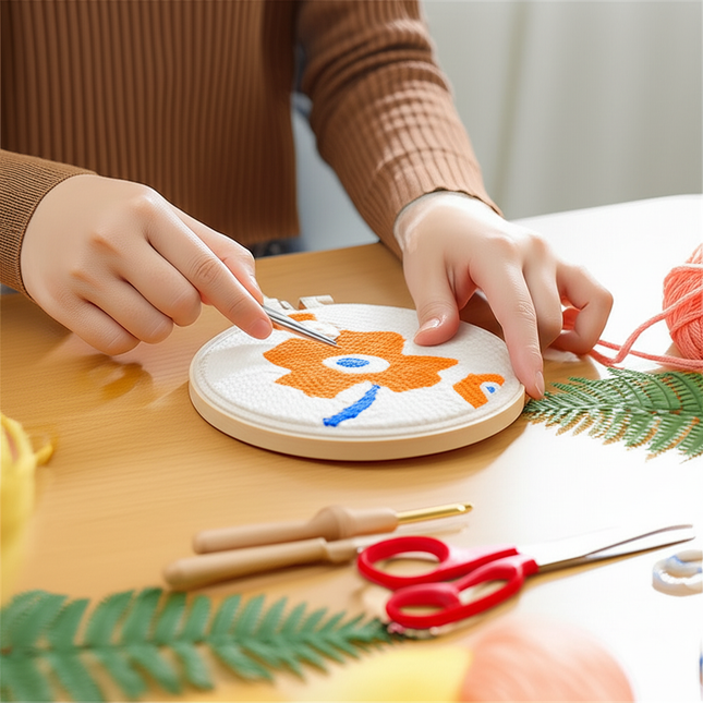 Scenery Moon Punch Needle Embroidery Starter Kits DIY Craft Set Rug Hooking Punch Needle Tool With Threader Fabric Wool Yarn - gallery 1
