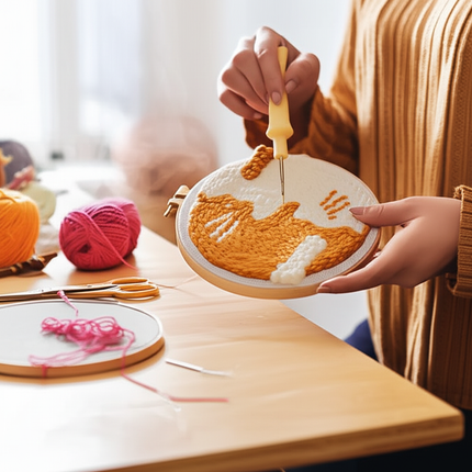 Punch Poke Needle Embroidery Craft Kit Shiba Inu Dog Duck Rainbow Bear Cute Kids Children Funny Easy DIY Play Set For Beginner - gallery 1