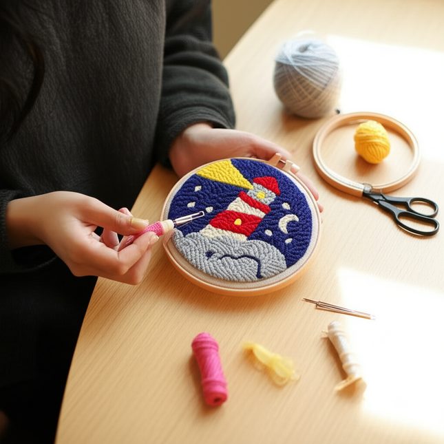 Punch Poke Needle Embroidery Craft Kit Shiba Inu Dog Duck Rainbow Bear Cute Kids Children Funny Easy DIY Play Set For Beginner - gallery 1