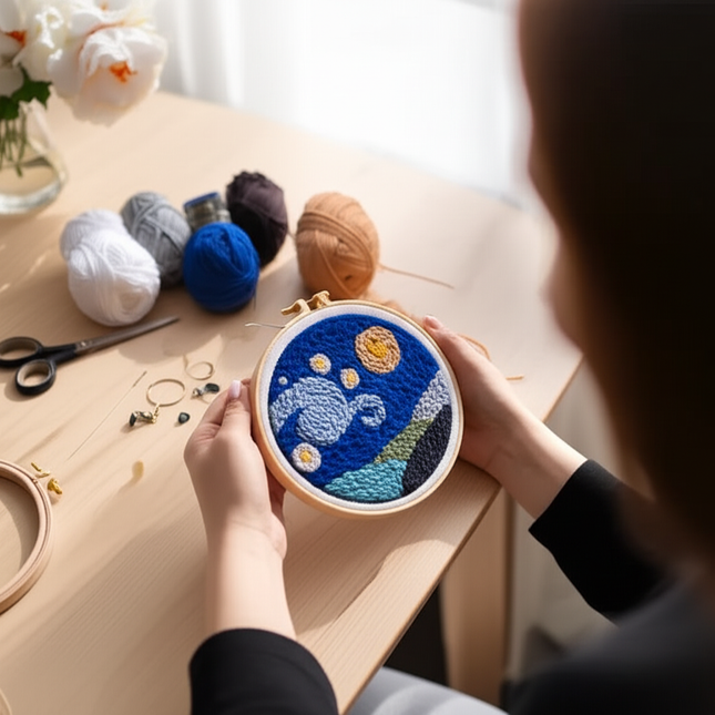Punch Poke Needle Embroidery Craft Kit Shiba Inu Dog Duck Rainbow Bear Cute Kids Children Funny Easy DIY Play Set For Beginner - gallery 1