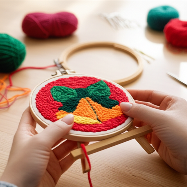 GATYZTORY DIY Punch Needle Embroidery Kit Santa Claus Snowman Frame Punch Set for Beginners Easy Handicraft DIY Christmas Gift - gallery 1