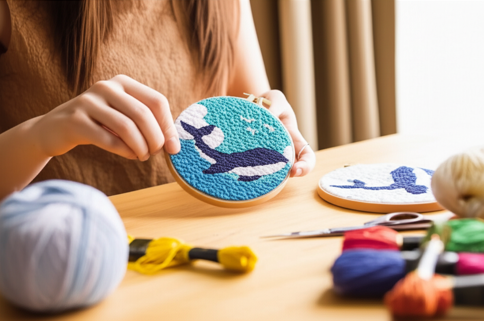 Punch Needle Kits for Beginners Adults Embroidery Punch Needle Starter Craft Tools Ocean Life Theme DIY Wall Art Gift for Women - gallery 1