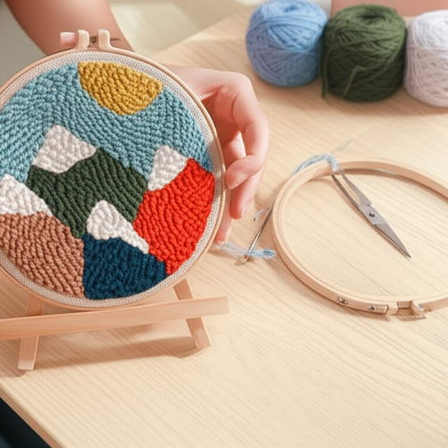 GATYZTORY Landscape Punch Needle Embroidery Kit for Beginners Soft Yarn Painting Arts Needlework Embroidery Set Home Decor - gallery 1
