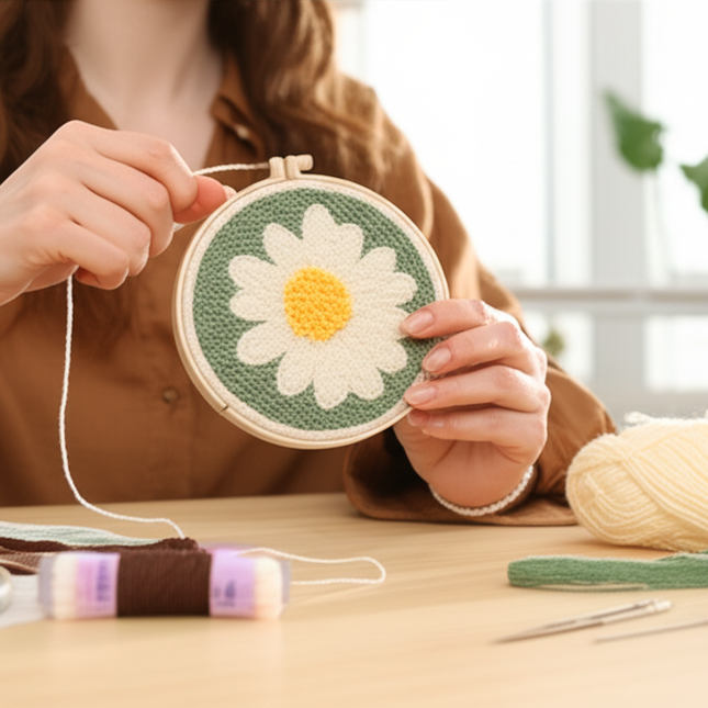 1 Set Multicolor DIY Punch Needle Embroidery Kit Easy-to-Use Floral Pattern Tool Set for Beginners Perfect Gift for Creative - gallery 1