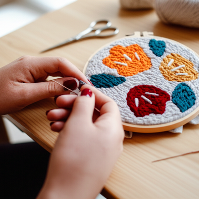 1 Set Multicolor DIY Punch Needle Embroidery Kit Easy-to-Use Floral Pattern Tool Set for Beginners Perfect Gift for Creative - gallery 1