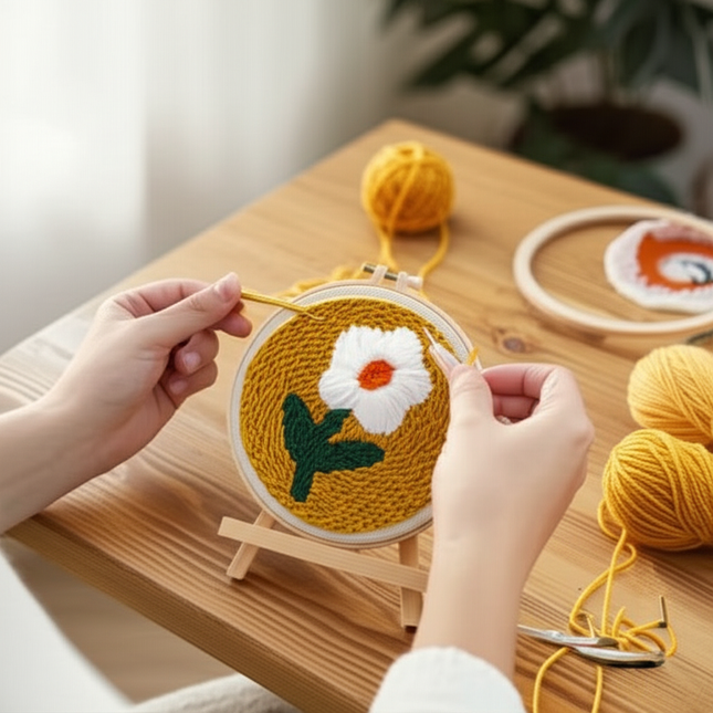 1 Set Multicolor DIY Punch Needle Embroidery Kit Easy-to-Use Floral Pattern Tool Set for Beginners Perfect Gift for Creative - gallery 1