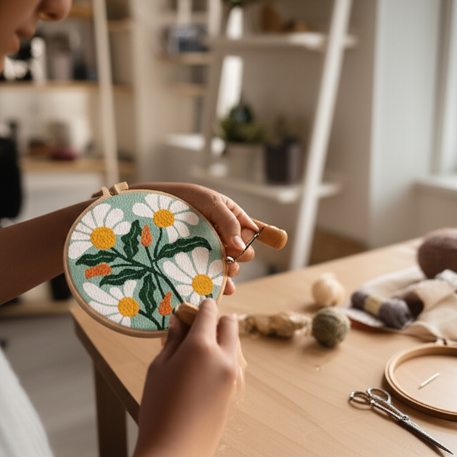 Punch Needle Embroidery Starter Kits for Kids and Adults Beginners Include Instructions Punch Needle Fabric with Floral Pattern - gallery 1
