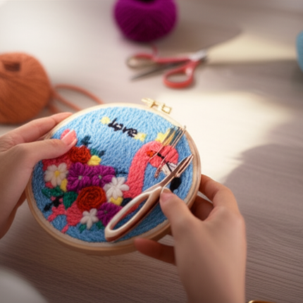 Painting Punch Needle Embroidery Kits Sewing Kit Needlework Cross Stitch for Beginner Magic Pock Pen Set DIY Craft Home Decor - gallery 1