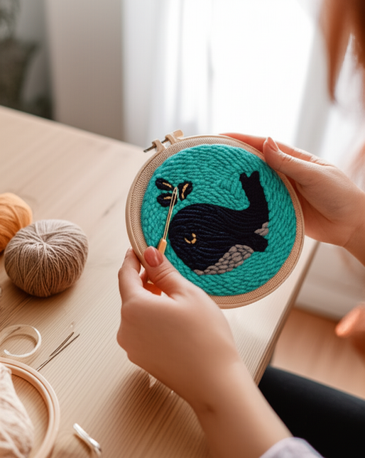 Painting Punch Needle Embroidery Kits Sewing Kit Needlework Cross Stitch for Beginner Magic Pock Pen Set DIY Craft Home Decor - gallery 1