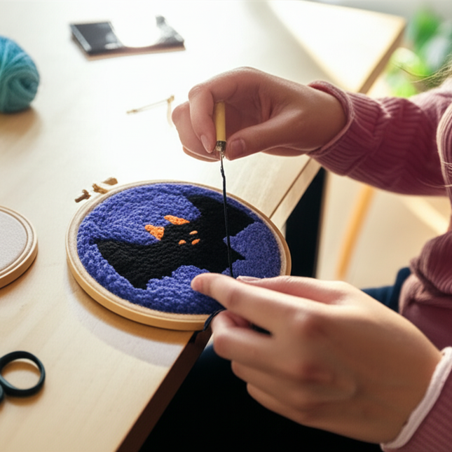 Punch Needle Embroidery Starter Kit Punch Needle Kits Pumpkin Pattern Cross Stitch For Adults Kids Halloween Gift Home Decor - gallery 1