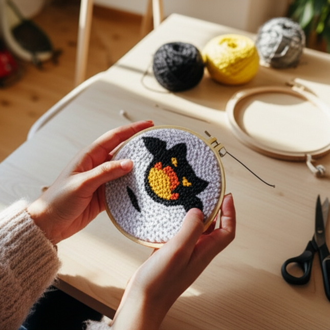 Punch Needle Embroidery Starter Kit Punch Needle Kits Pumpkin Pattern Cross Stitch For Adults Kids Halloween Gift Home Decor - gallery 1