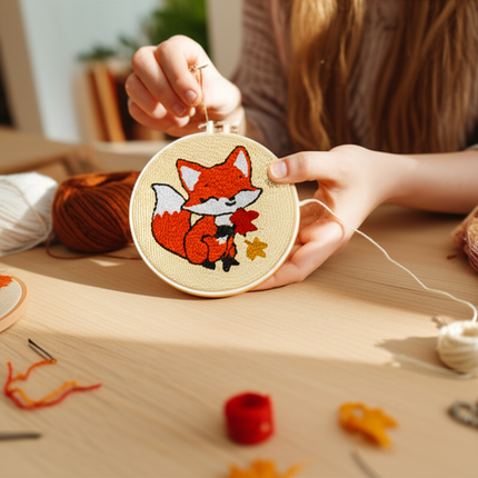 Diy Punch Needle Embroidery Starter Kits For Beginner Animal Handicrafts Poking Embroidery Yarn Painting DIY Sewing Craft Art - gallery 1