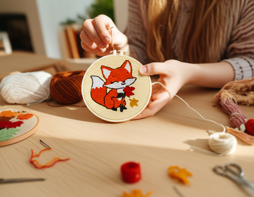 Diy Punch Needle Embroidery Starter Kits For Beginner Animal Handicrafts Poking Embroidery Yarn Painting DIY Sewing Craft Art - gallery 1
