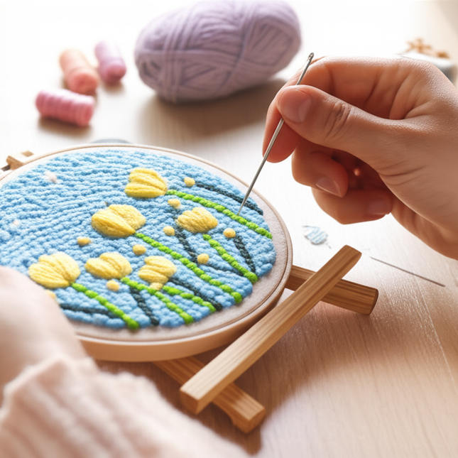 GATYZTORY punch needle embroidery kits Fresh scenery embroidered kit Cross stitch kits Embroidery frame Art and crafts with need - gallery 1