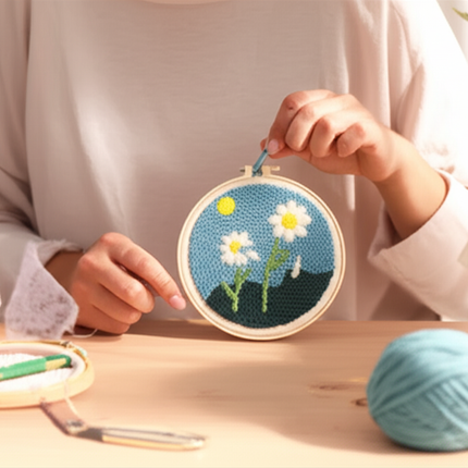 GATYZTORY punch needle embroidery kits Fresh scenery embroidered kit Cross stitch kits Embroidery frame Art and crafts with need - gallery 1