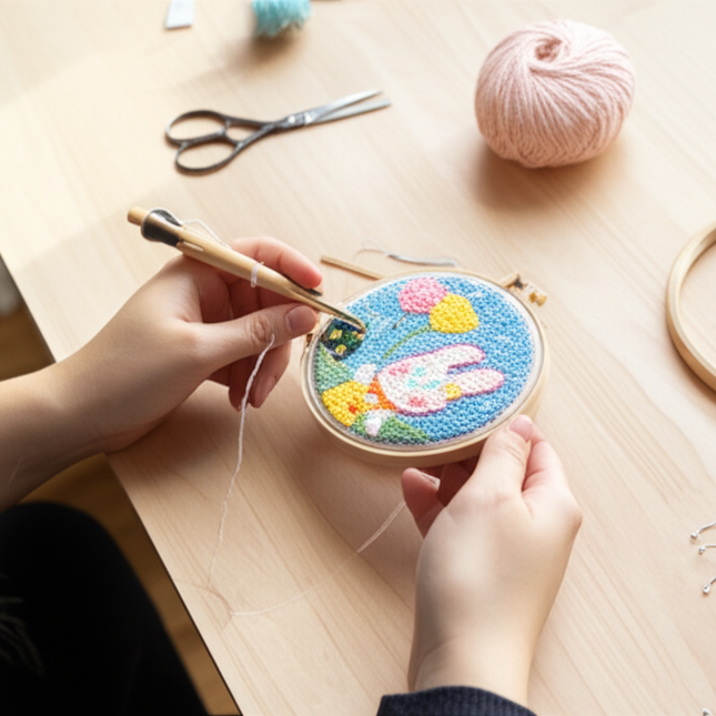 GATYZTORY punch needle embroidery kits Fresh scenery embroidered kit Cross stitch kits Embroidery frame Art and crafts with need - gallery 1