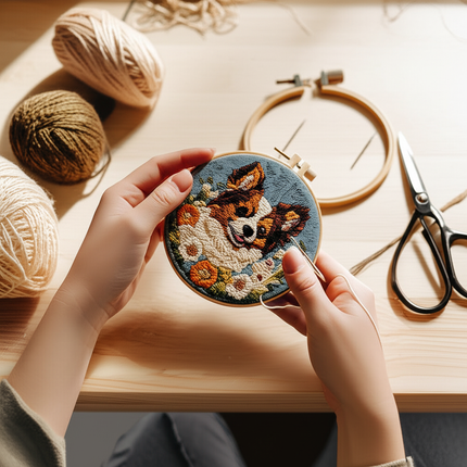 Dog Embroidery Kits DIY Cross Stitch Starter Craft Kits for Adults Embroidery Cloth with Pattern, Needles Instruction Threads - gallery 1