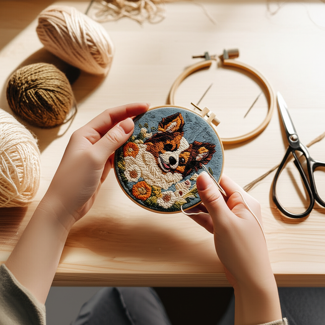 Dog Embroidery Kits DIY Cross Stitch Starter Craft Kits for Adults Embroidery Cloth with Pattern, Needles Instruction Threads - gallery 1
