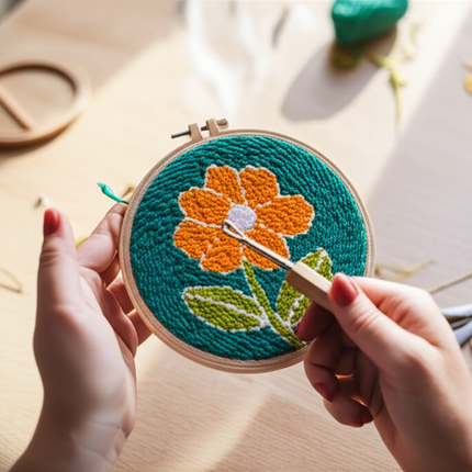 SDOYUNO Tulip Sunflower Punch Needle Embroidery Kits Magic Tufting Set Instructions Handicrafts Poking Cross Stitch DIY Gift - gallery 1