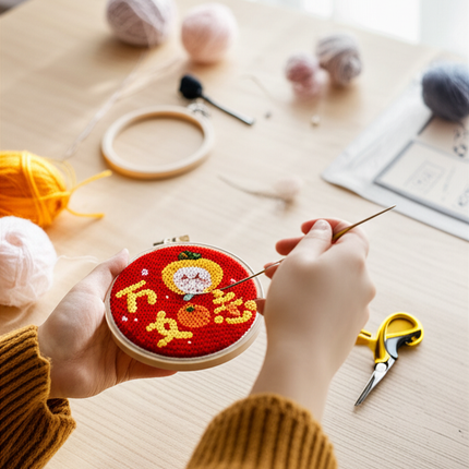 CHENISTORY Beginner's Punch Needle Kit Cute Cartoon Animal and Dinosaur Embroidery Punch Needle Starter Craft Set Home Decor - gallery 1