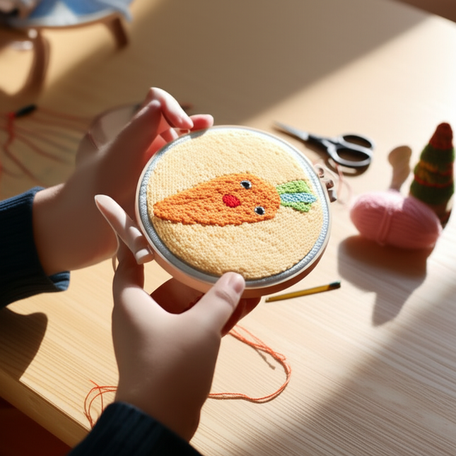 CHENISTORY Beginner's Punch Needle Kit Cute Cartoon Animal and Dinosaur Embroidery Punch Needle Starter Craft Set Home Decor - gallery 1