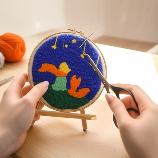 CHENISTORY Beginner's Punch Needle Kit Cute Cartoon Animal and Dinosaur Embroidery Punch Needle Starter Craft Set Home Decor - gallery 1
