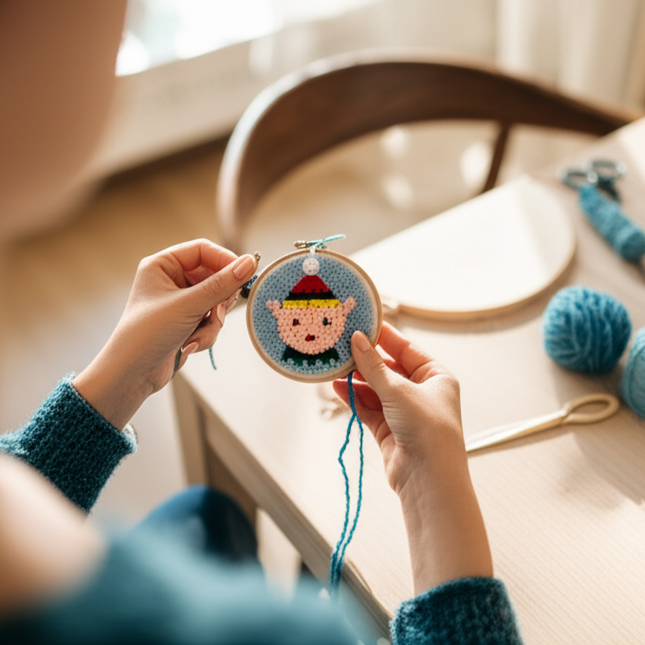 CHENISTORY Beginner's Punch Needle Kit Cute Cartoon Animal and Dinosaur Embroidery Punch Needle Starter Craft Set Home Decor - gallery 1