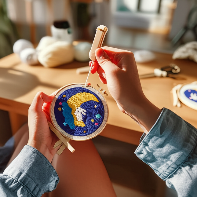 CHENISTORY Beginner's Punch Needle Kit Cute Cartoon Animal and Dinosaur Embroidery Punch Needle Starter Craft Set Home Decor - gallery 1